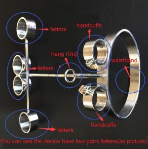 Latest Stainless Steel Bondage Hanging Frame Handcuffs Wrist Ankle Cuffs Waist Restraints Slave Bdsm Adult Games Sex Toy - 2