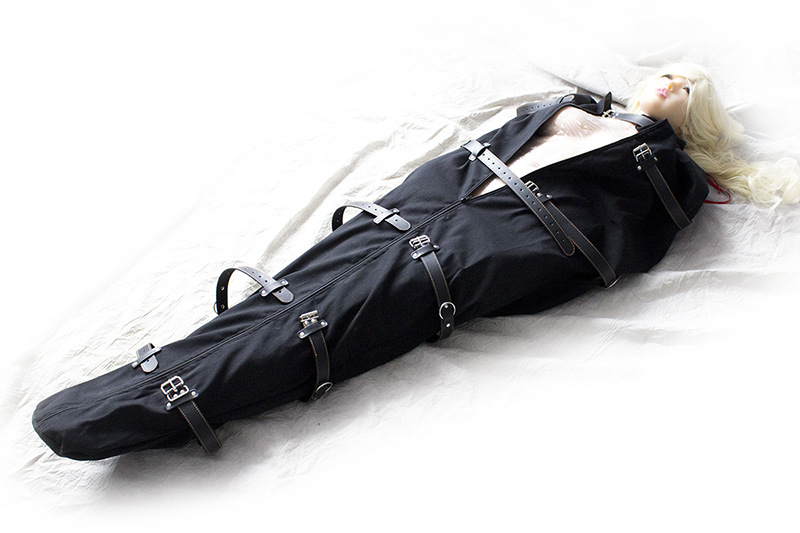 Leather Full Body Bondage Bag Mermaid Mummy Sleeping Sack Adult Arm Binder Straitjacket Bdsm Slave Restraints Adult Erotic Sex Toys - 2