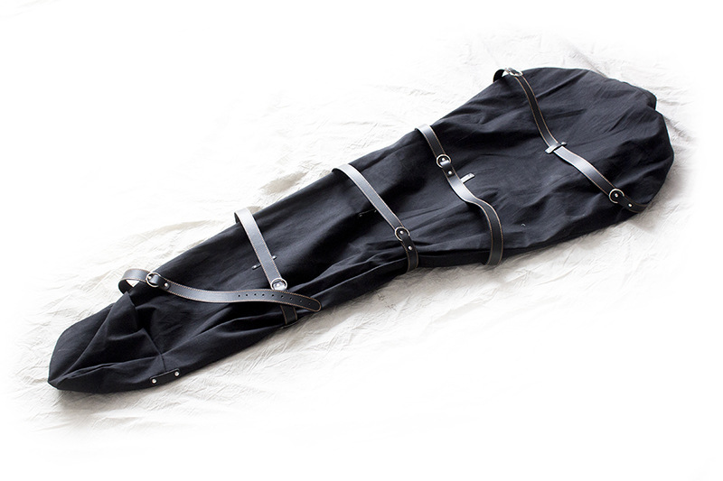 Leather Full Body Bondage Bag Mermaid Mummy Sleeping Sack Adult Arm Binder Straitjacket Bdsm Slave Restraints Adult Erotic Sex Toys - 4