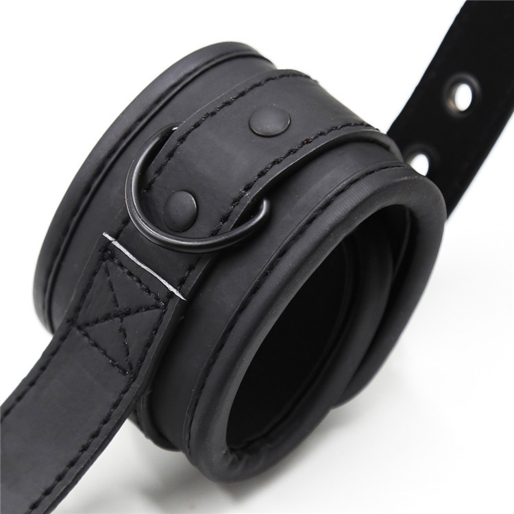 Pu Leather Handcuffs Bdsm Bondage Restraints Adult Couple Sex Toys Fun Traction Accessories With Buckle Bandage - 2