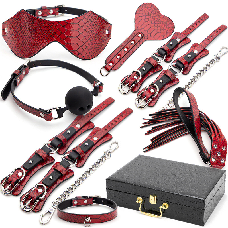 7piece Genuine Leather Bdsm Bondage Set Erotic Restraints Adult Games Sex Toys For Couples Sexy Handcuffs - 4