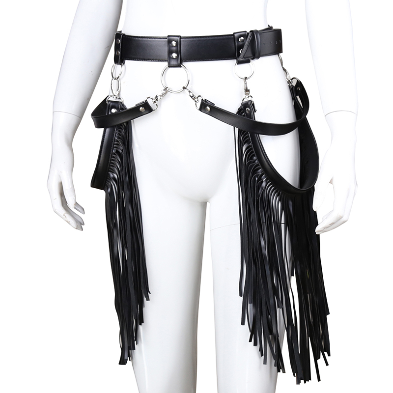 Leather Bdsm Bondage Tassel Belt Erotic Fetish Toy For Women Couples Intimate Femdom Apparel - 6