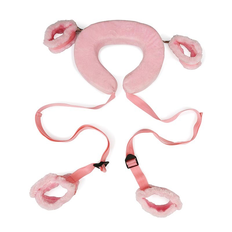 Deluxe Couples Bondage Kit Neck Pillow Handcuffs Leg Spreader Posture Collar Body Harness Erotic Game - 8