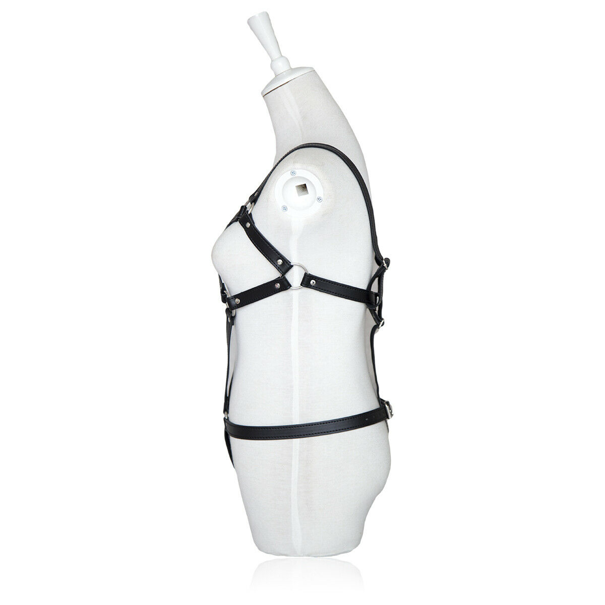 Womens Black Bdsm Body Harness Fetish Fantasy Couples Toy Bondage Restraint Straps Sexual Play Accessory - 6