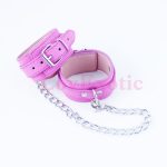 Quality Pink Leather Hand Cuffs Bdsm Bondage Erotic Toys For Female Restraints Locking Sex Couples - 2