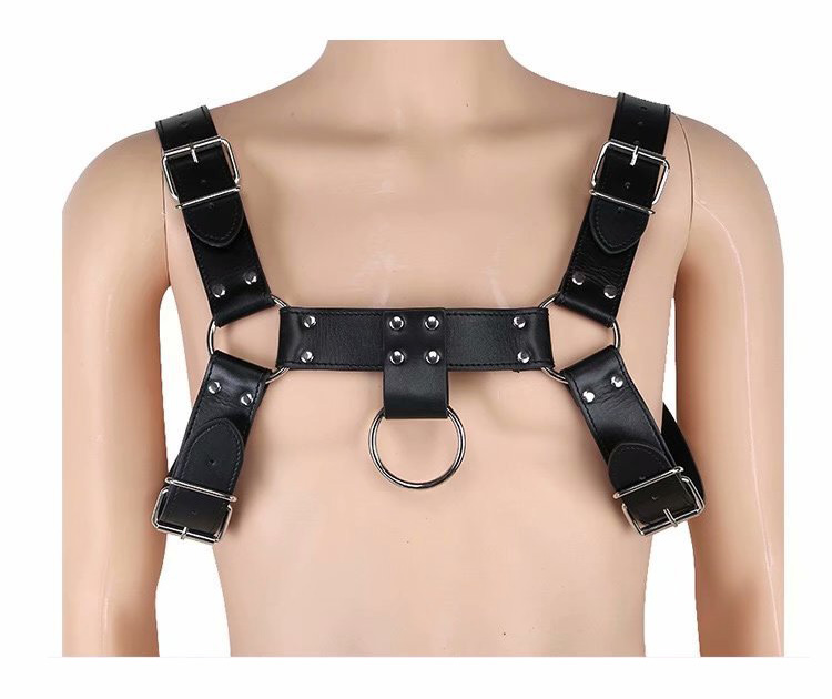 Adjustable Pu Leather Mens Bondage Harness Gay Male Adult Game Sexy Chest Body Costume Toy - 1