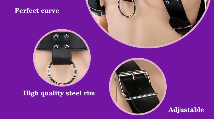 Adjustable Pu Leather Mens Bondage Harness Gay Male Adult Game Sexy Chest Body Costume Toy - 4