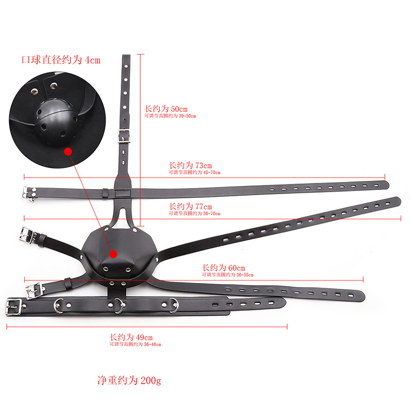 Luxurious Black Genuine Leather Head Harness For Alternative Adult Domination Roleplay Style - 6