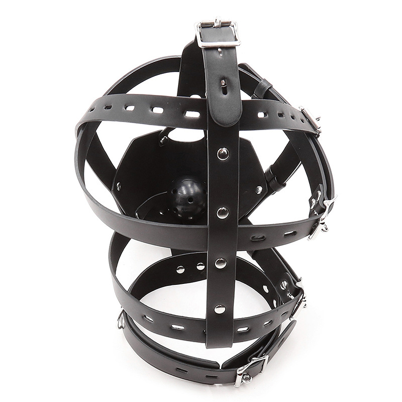 Luxurious Black Genuine Leather Head Harness For Alternative Adult Domination Roleplay Style - 9