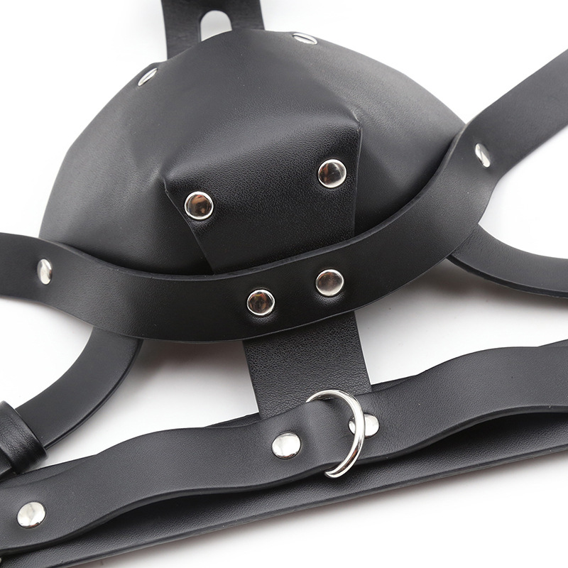 Luxurious Black Genuine Leather Head Harness For Alternative Adult Domination Roleplay Style - 10