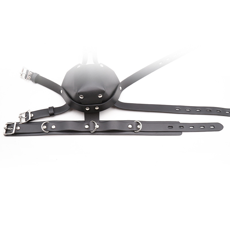 Luxurious Black Genuine Leather Head Harness For Alternative Adult Domination Roleplay Style - 11
