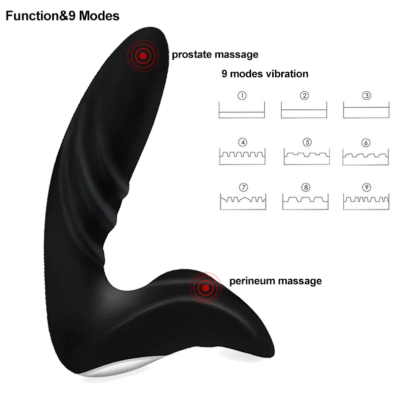 Powerful 9mode Vibrating Prostate Massager Anal Plug Remote Controlled Male Masturbator Bead Stimulation Sex Toy - 3