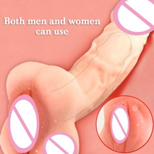 2 In 1 Realistic Dildo Anal Hollow Penis Enlarger Sleeve Pussy Soft Male Masturbator For Men Women Adult Sex Toy Couples Fw3 - 2