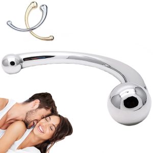 Double Stainless Steel G Spot Wand Massage Stick Metal Penis P-spot Stimulator Anal Plug Dildo Sex Toy For Women Men