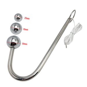 Stainless Steel Anal Hook Electro Shock Butt Plug Stimulator Prostate Massage Sex Toys For Women Men - 2
