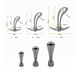 S M L Ass Anal Butt Plug Dildo Stainless Steel Metal Buttplug Prostate Massage Adult Sex Toy For Man Woman Gay - 2