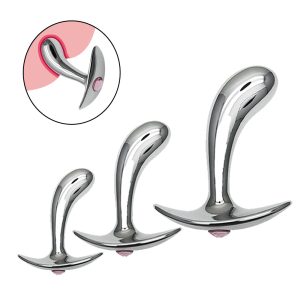 S M L Ass Anal Butt Plug Dildo Stainless Steel Metal Buttplug Prostate Massage Adult Sex Toy For Man Woman Gay