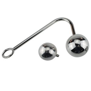Anal Hook Sex Toys 2 Replaceable Balls Stainless Steel Butt Plug Bandage