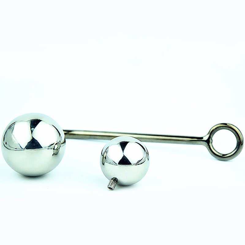 Stainless Steel Anal Hook Toy With 2 Interchangeable Balls And Bandage For Pleasure Enhancement - 3