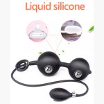 Inflatable Anal Beads Huge Plug With Cock Ring Prostate Massage Anus Expansion Big Butt Sex Toys For Men - 3