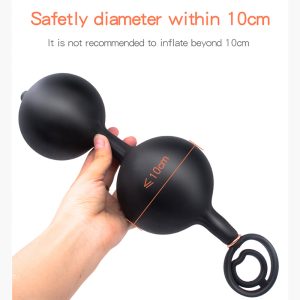Inflatable Anal Beads Huge Plug With Cock Ring Prostate Massage Anus Expansion Big Butt Sex Toys For Men - 2