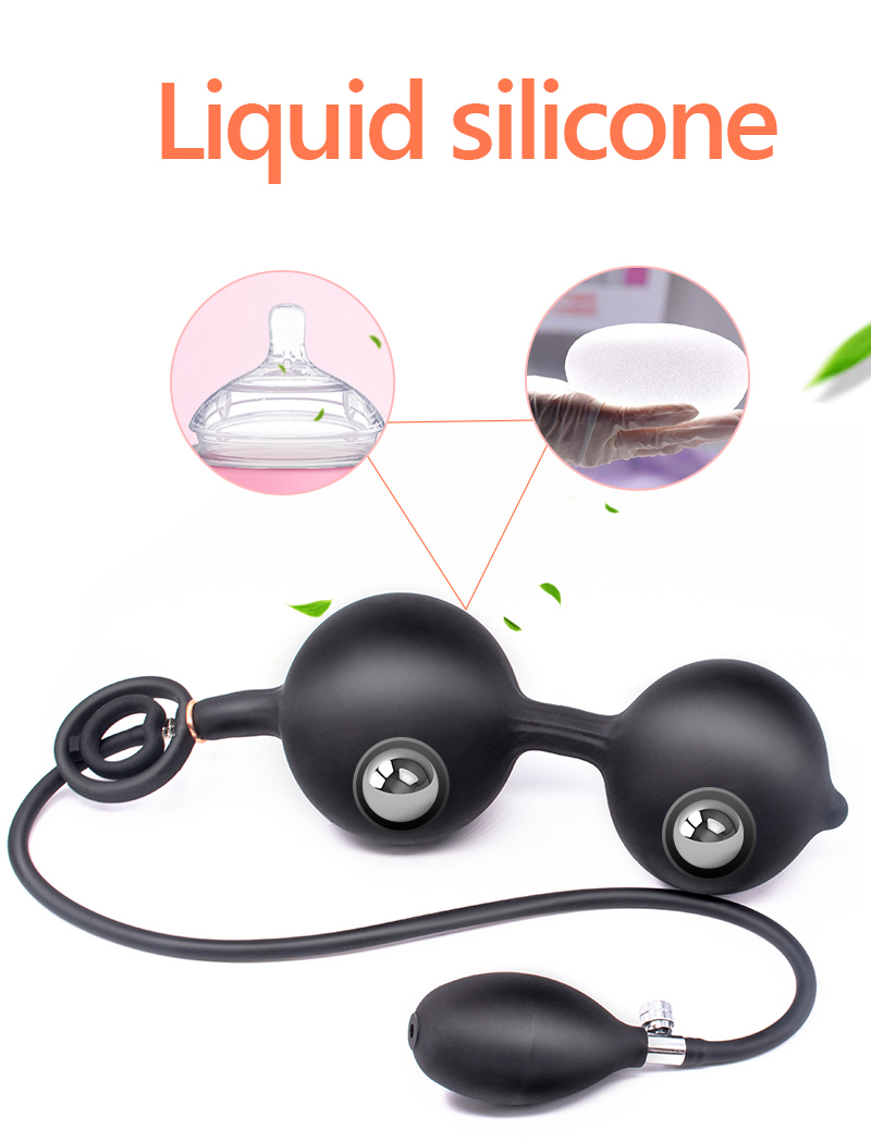Huge Inflatable Anal Beads Plug With Cock Ring Prostate Massager Anus Expansion Adult Sex Toys For Men - 11