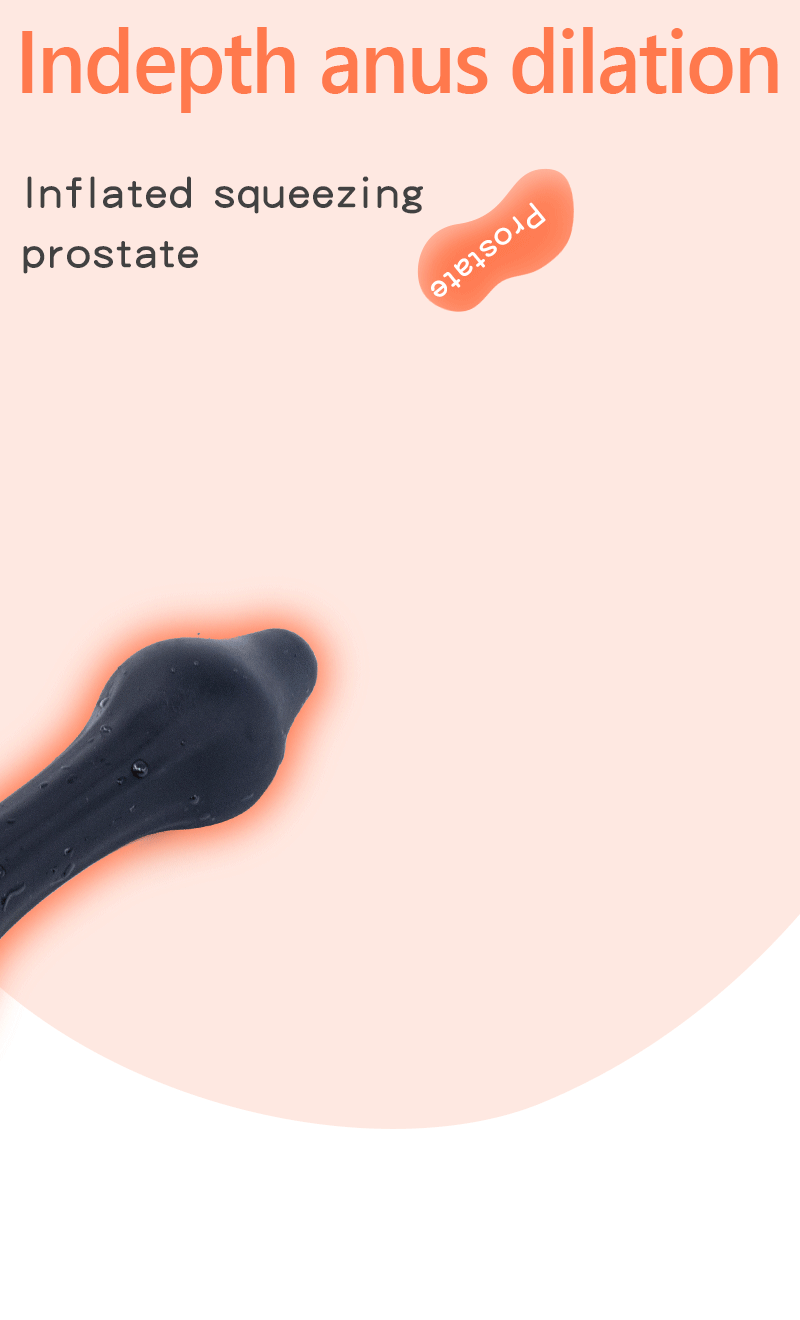 Huge Inflatable Anal Beads Plug With Cock Ring Prostate Massager Anus Expansion Adult Sex Toys For Men - 5