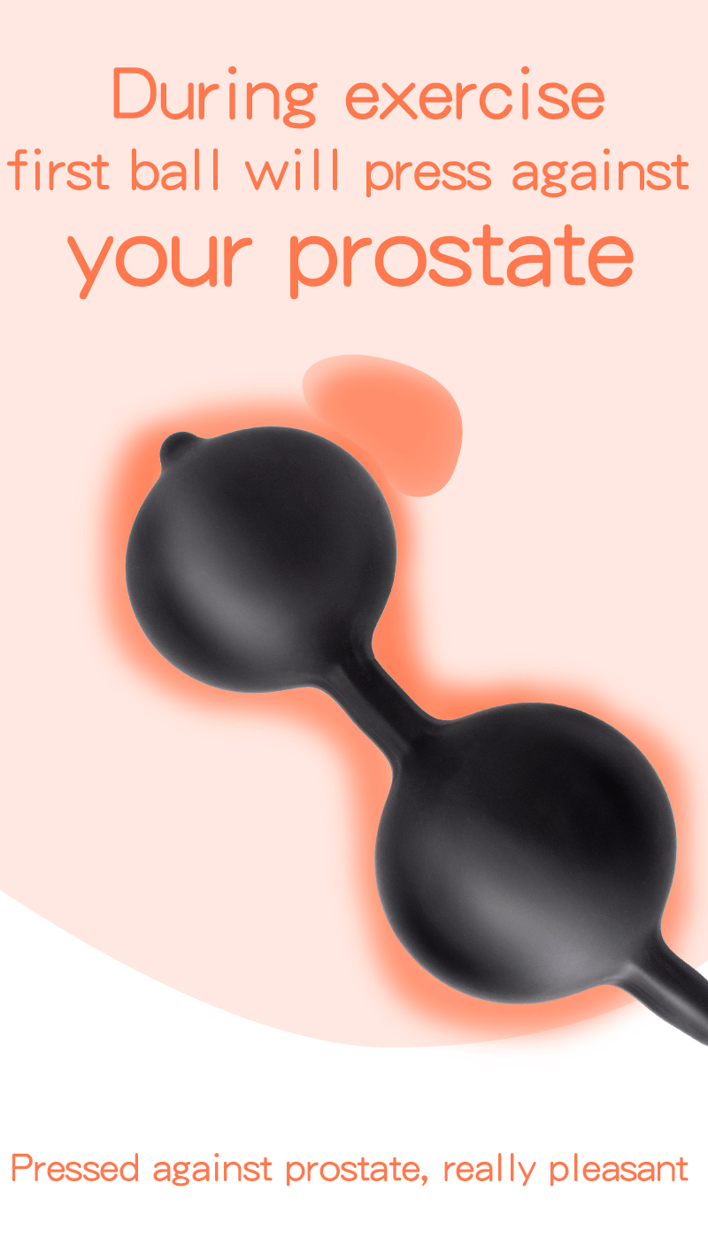 Huge Inflatable Anal Beads Plug With Cock Ring Prostate Massager Anus Expansion Adult Sex Toys For Men - 3