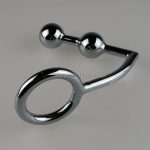 2 Balls Male Chastity Cock Lock Anal Plugs Intruder Metal Hook Ring Butt Plug Alternative Sex Toys