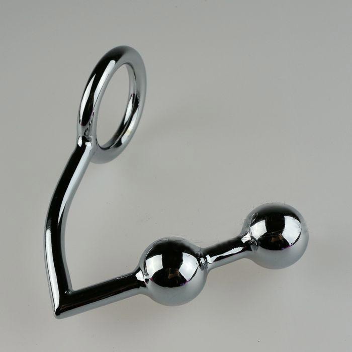 Stainless Steel Male Chastity Device Dual Ball Design With Anal Intruder Plug Bdsm Sex Toy - 3
