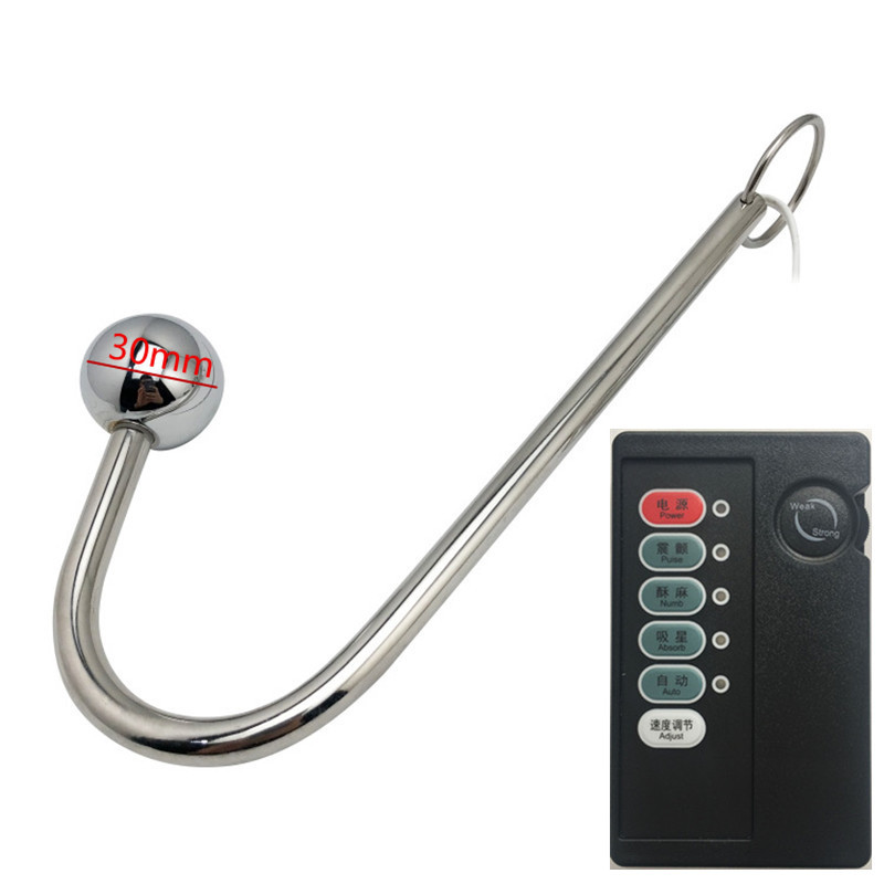 Electric Shock Stainless Steel Anal Hook 2535mm Vibration Stimulation Gspot Beads Butt Plug For Sexual Pleasure - 6