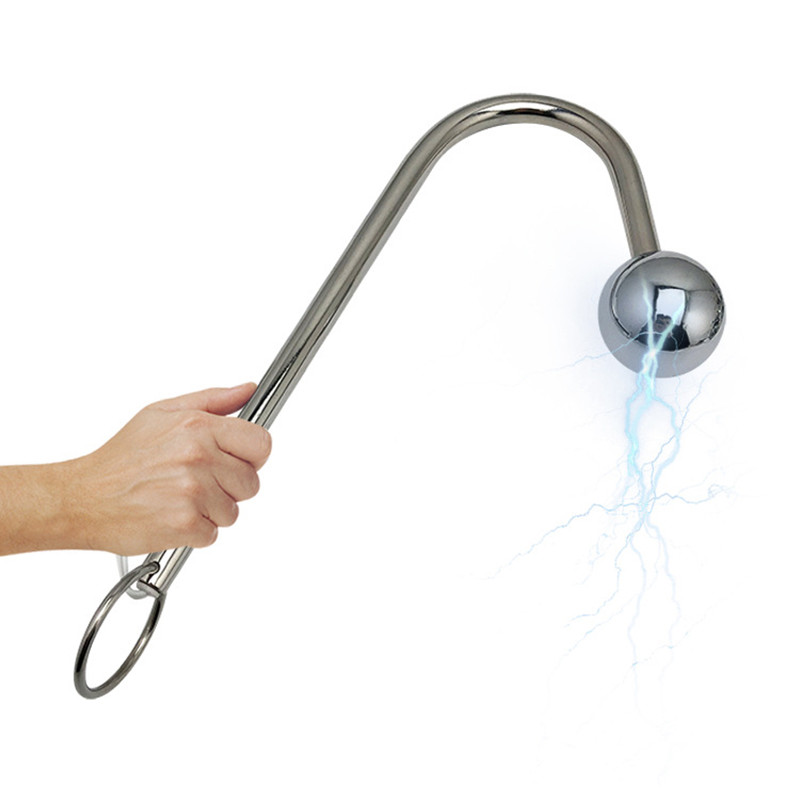 Electric Shock Stainless Steel Anal Hook 2535mm Vibration Stimulation Gspot Beads Butt Plug For Sexual Pleasure - 1