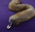 78cm Super Long Fox Tail Anal Plug 3size Metal Dilatador Beads Butt Sexy Stimulate Sex Toys For Woman Adult Games - 5