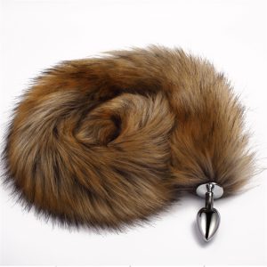 78cm Super Long Fox Tail Anal Plug 3size Metal Dilatador Beads Butt Sexy Stimulate Sex Toys For Woman Adult Games