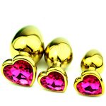 Gold Heart Shaped Metal Anal Plug Sex Toys Stainless Smooth Touch Steel Butt With Crystal Jewelry Trainer For Women - 4