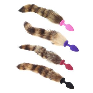 Funny Adult Sex Toy Smooth Faux Fur Fox Tail Silicone Butt Anal Plug Romance Games - 2
