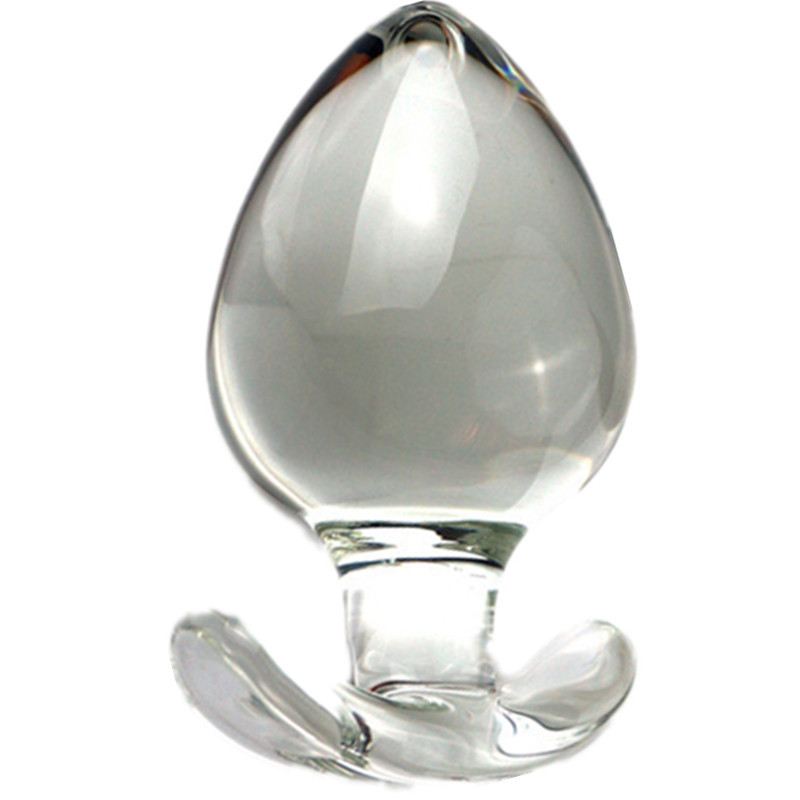 Large 125x66mm Crystal Glass Dildo Smooth Anal Dilation Butt Plug Black Pink Sex Toys For Men Women - 10