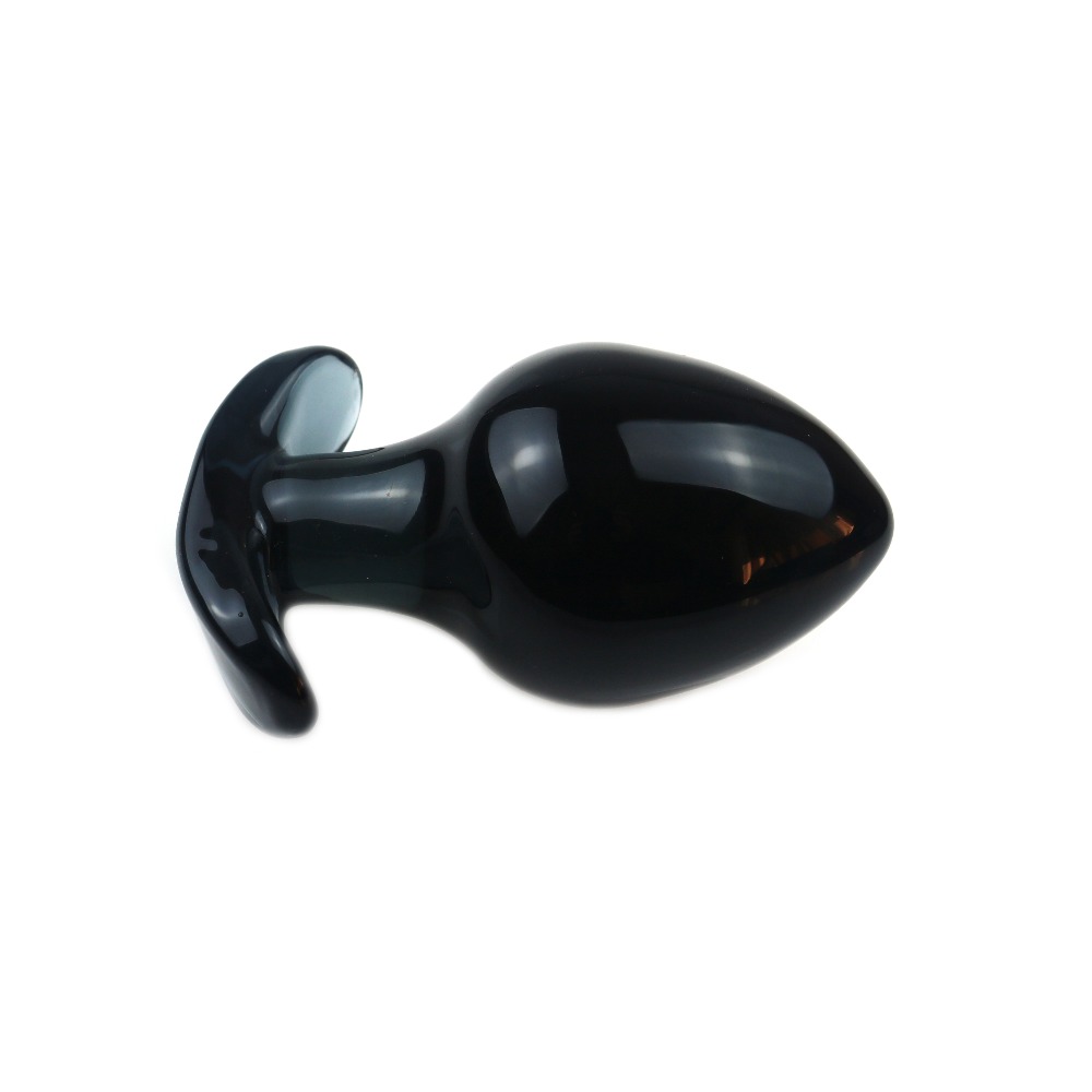 Large 125x66mm Crystal Glass Dildo Smooth Anal Dilation Butt Plug Black Pink Sex Toys For Men Women - 5