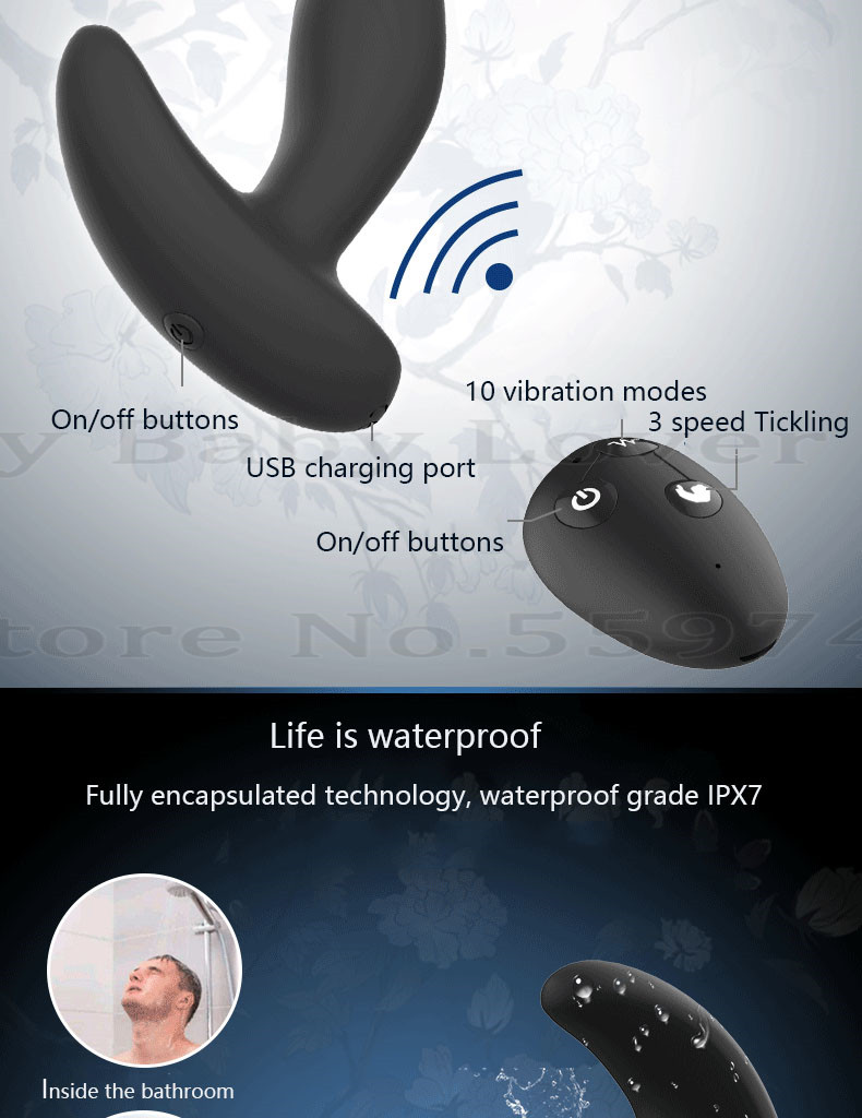 Wireless Remote Anal Vibrator Male Prostate Massager Vibrating Butt Plug Masturbation Toy Adult Pleasure Products For Men Gay - 7