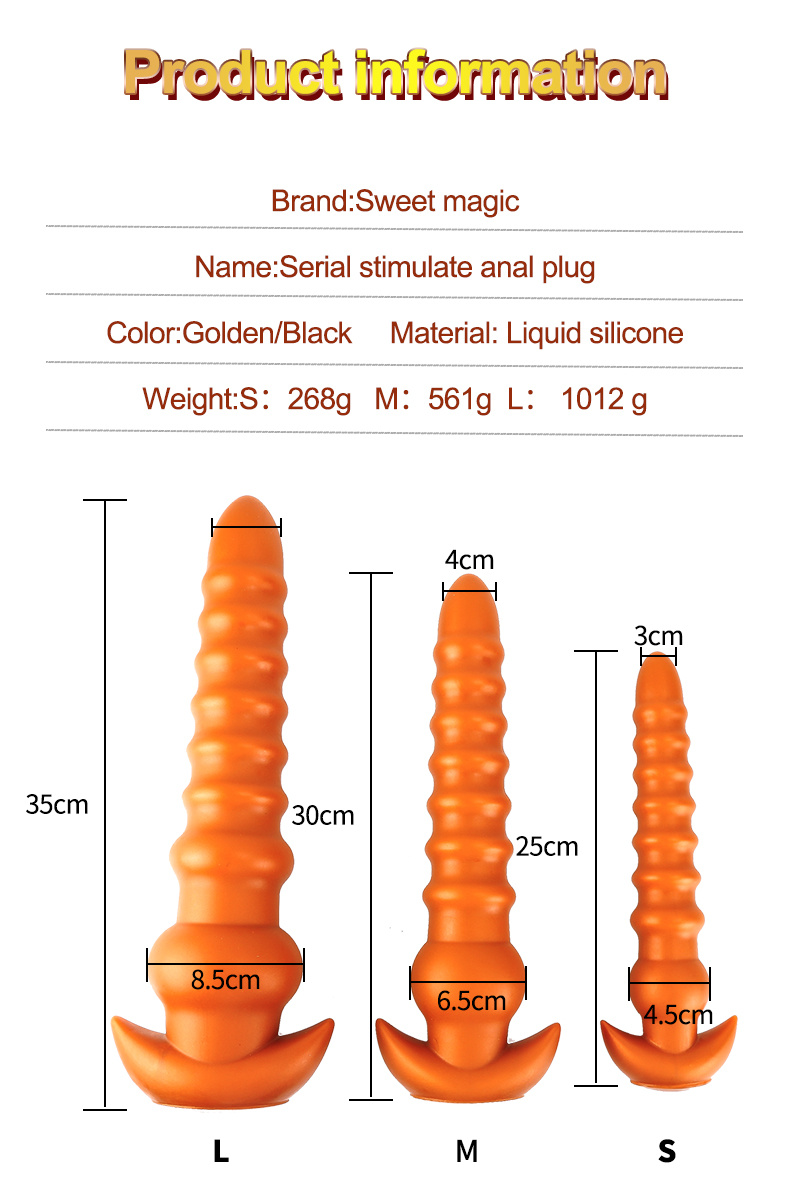 Large Silicone Anal Plug Vaginal Stimulator Prostate Massager Beaded Butt Expander For Men And Women - 10