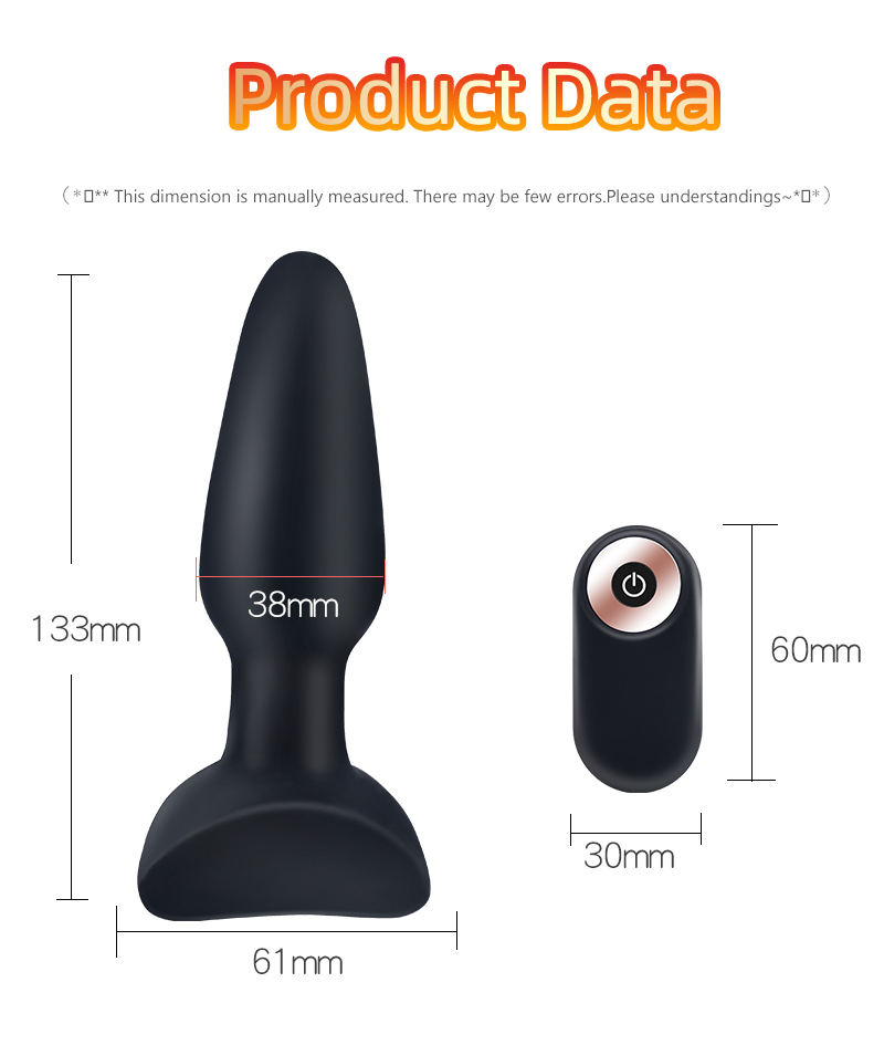 7frequency Vibrating Prostate Massager Remote Control Anal Plug Bdsm Toy Adult Intimacy Product For Men - 10