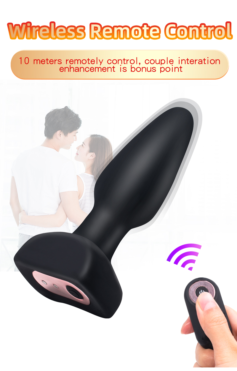 7frequency Vibrating Prostate Massager Remote Control Anal Plug Bdsm Toy Adult Intimacy Product For Men - 5