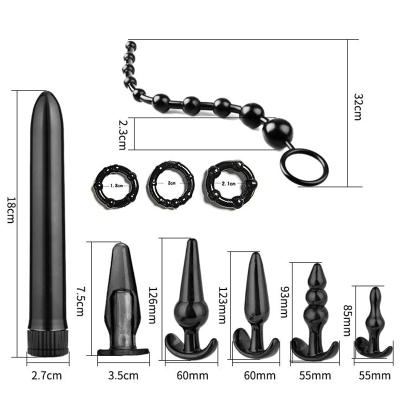 Prostate Anus Stimulator Kit Vibrating Anal Bead Plug Combo For Men Women Sex Toy Set - 1