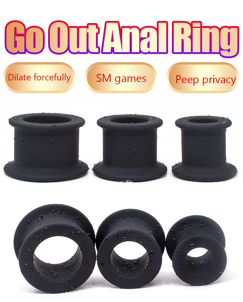 Large Pure Silicone Hollow Anal Plug Prostate Massager Sm Toy Anus Expander Masturbation Aid - 1