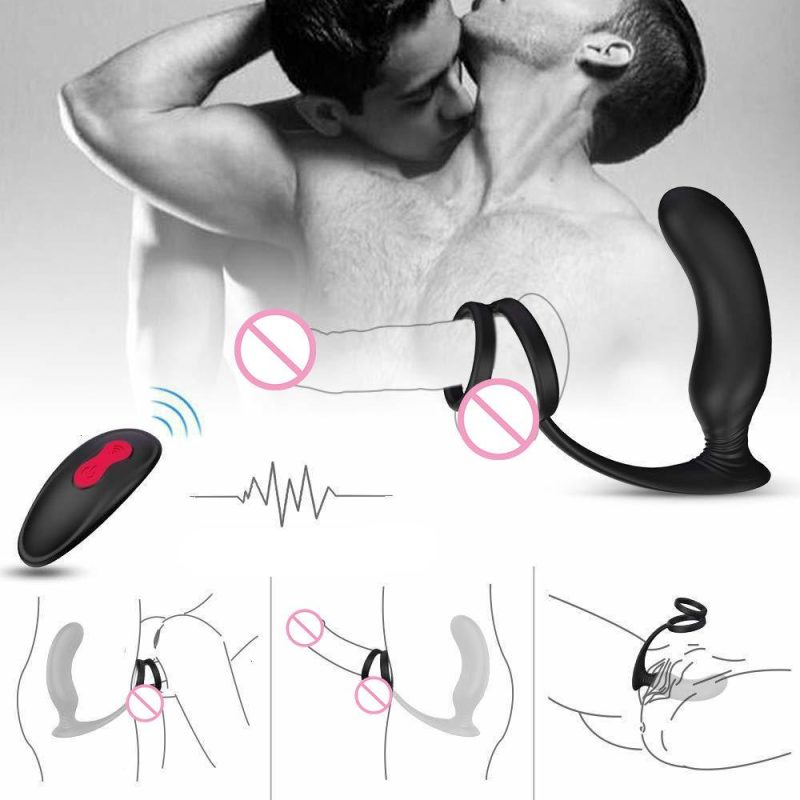 Prostate Massager Male Anal Butt Plug Vibrators Penis Ring Wireless Remote Control 9 Vibration Mode Adults Sex Toys For Men Gay