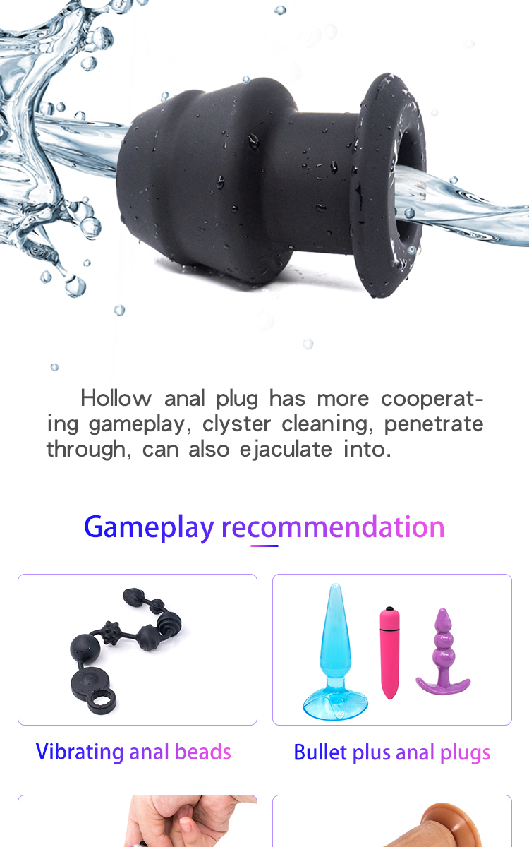 Adult Diary Anal Shower Hollow Prostate Massager Enema Butt Plug Anus Stopper With Comfortable Inserts - 3