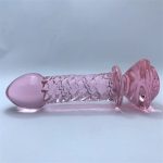 3 Style Glass Dildo Pink Rose Flower Shape Vaginal Anal Butt Plug Self Comfort Masturbator Sex Toys For Women - 6