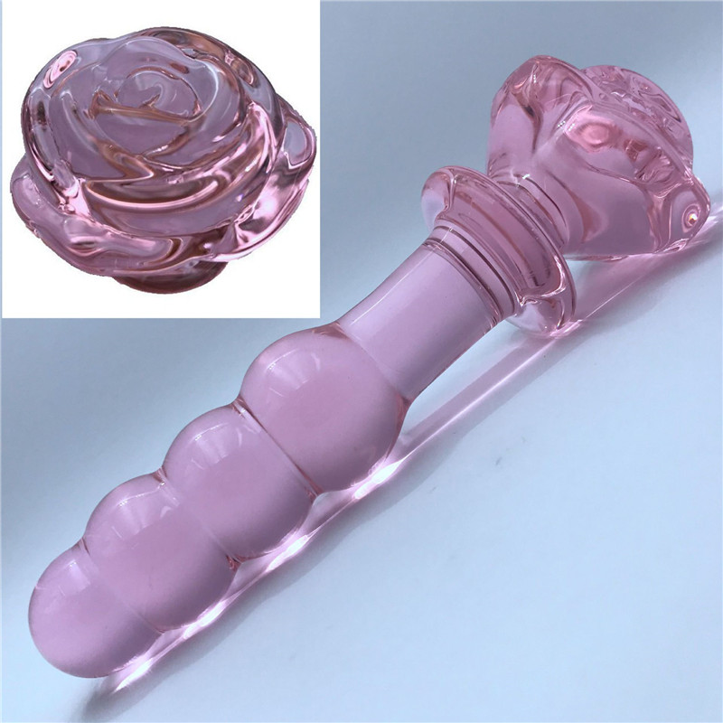 Pink Rose Glass Dildo Versatile 3style Design For Vaginal Anal Play Womens Selfcomfort Sex Toy - 7