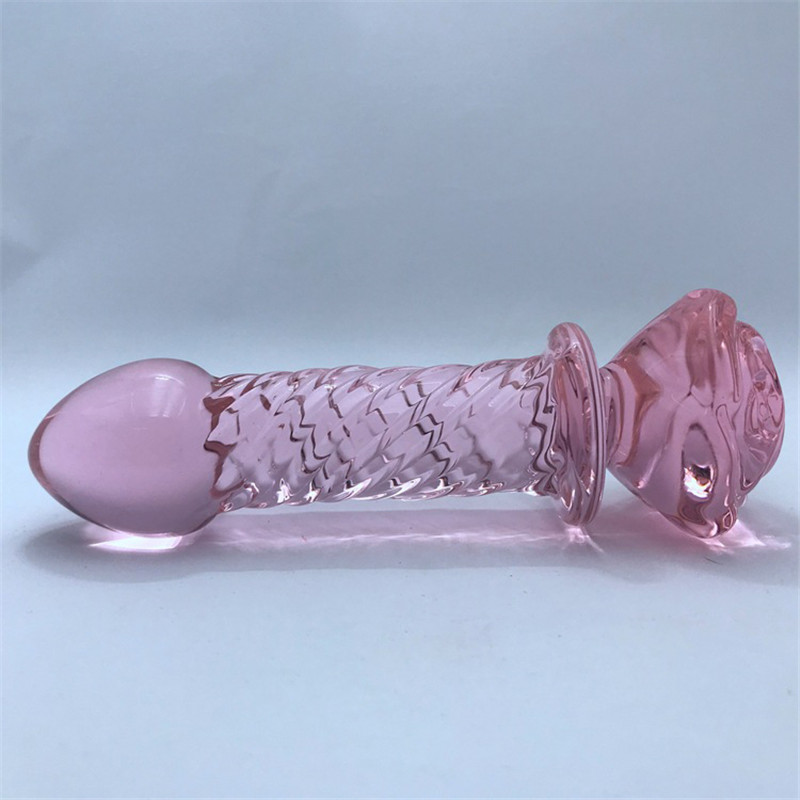 Pink Rose Glass Dildo Versatile 3style Design For Vaginal Anal Play Womens Selfcomfort Sex Toy - 5