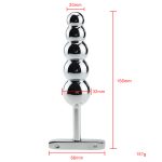 Stainless Steel Butt Plug Large Metal 5 Beads Sex Products Anal Adult Dildo Prostate Toys Shop For Women Men - 6